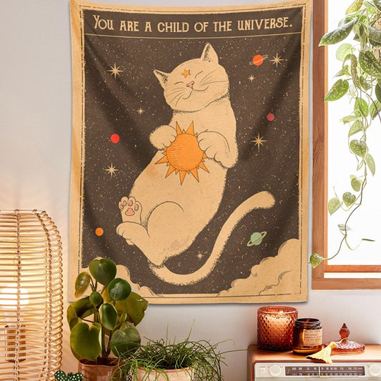 Tarot Cat Bohemian Tapestry